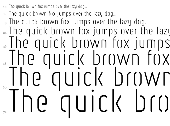 Ruler Stencil font waterfall